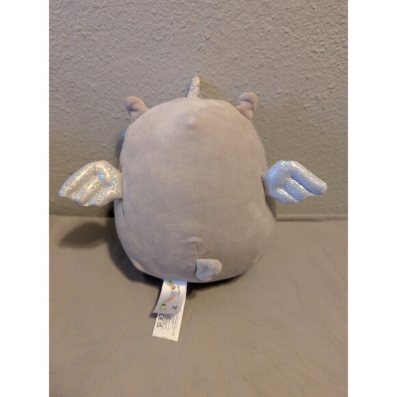 Squishmallows 8” Haizley Gray Hippo Unicorn Plush 2022 Kellytoy Soft Winged - Picture 5 of 7